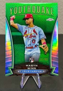 2024 Topps Chrome Masyn Winn Youthquake Green Refractor Numbered 55/99 Rookie